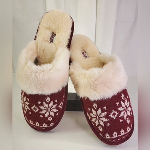 G.H BASS & CO. FAIR ISLE MABLE CUSHIONED/FAUX SHEALING LINED MULES. SZ.9M $59.95